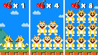 Mario Wonder but Double Cherry Makes Cat Mario CLONE Himself  Game Animation [upl. by Notslah]