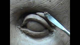 Sculpting open eyes in clay Sculpting tutorial [upl. by Ainitsirhc]