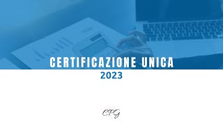 Certificazione unica 2023 [upl. by Idnac]