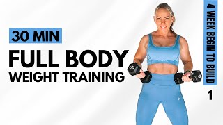 DAY 1  FULL BODY Weight Training Workout  Lose Weight Gain Muscle [upl. by Chessy678]