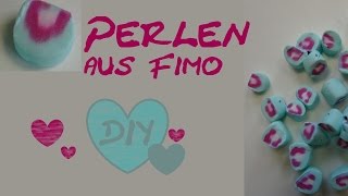 DIY Fimo Perlen mit schönem Muster Anleitung Fimo von Aniela Anielas Fimo [upl. by Ethel805]