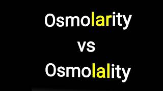 Osmolarity vs Osmolality [upl. by Akirdnahs]