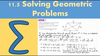 115 Solving geometric problems PURE 1 Chapter 11 Vectors [upl. by Ajiam846]