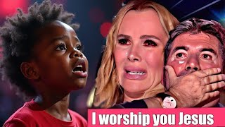 incredible 8YearOld singing worship song on agt stage goodness of God [upl. by Ria869]