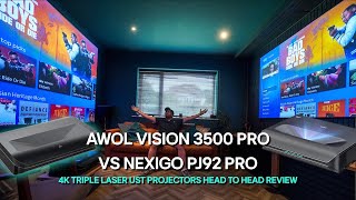 AWOL Vision 3500 vs NEXIGO AURORA PJ92  Two of the Best 4K UST Laser Projectors [upl. by Rhetta810]