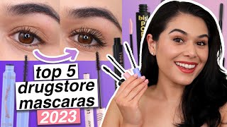 5 BEST Drugstore Mascaras in 2023 for SHORT STRAIGHT Lashes [upl. by Yssak]