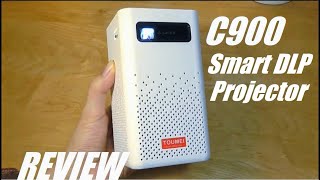 REVIEW Toumei C900 Portable Smart DLP Mini Projector  Soda Can Sized Projector [upl. by Sirob238]