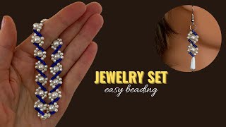 DIY beaded bracelet How to make beads bracelet earrings DIY jewelry [upl. by Valora]