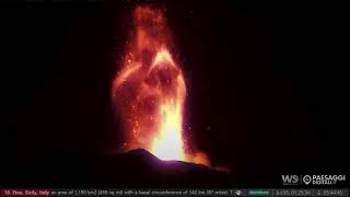 July 4 2024 Huge Strombolian eruption from Etna volcano Voragine crater at the summit [upl. by Crim]