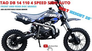 TaoTao DB 14 110cc Dirt Bike Review In Blue [upl. by Anirbys580]