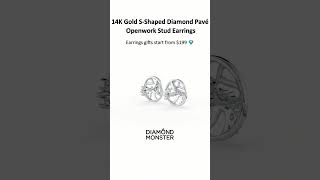 New Sshaped diamond pave openwork stud earrings🥰 [upl. by Cassaundra]