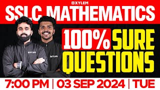 SSLC Mathematics  100 Sure Questions  Xylem SSLC [upl. by Elitnahc]