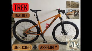 TREK MARLIN 6 unboxing  assembly [upl. by Carlos]