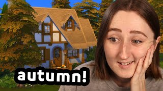 i built an autumnal cottage in the sims [upl. by Kindig]