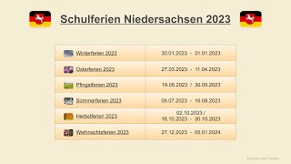 Schulferien Niedersachsen 2023 [upl. by Giralda]