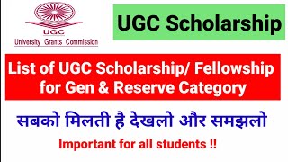 Types of UGC Scholarship Fellowship  List of UGC Scholarship  MANF  UGC NET  UGC NET MENTOR [upl. by Morena]