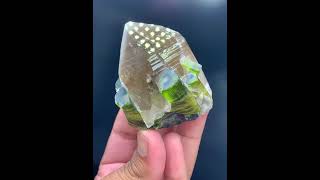 Bicolor Tourmaline Crystals on SMoky Quartz [upl. by Ylrae]