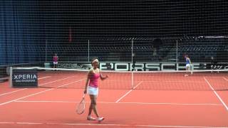 Anastasia Pivovarova service  return game vs Annika Beck  Porsche Tennis Grand Prix 2012 [upl. by German390]