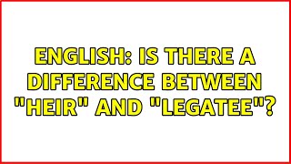 English Is there a difference between quotheirquot and quotlegateequot [upl. by Spense]