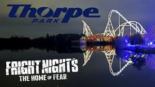 All Thorpe Parks Rides at Night Fright Nights 2024 [upl. by Zindman]