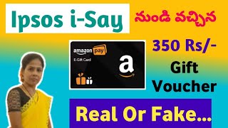 Ipsos Amazon Gift Voucher Real Or Fake  Ipsos iSay Survey Panel [upl. by Vance]