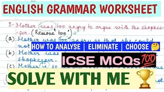 ICSE 📍ENGLISH GRAMMAR WORKSHEET 1 📍 PAPER 1 📍 TRANSFORMATION OF SENTENCE 📍 RULES 📍 EASY EXPLANATION [upl. by Alston161]