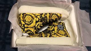 Versace La Greca Baroque Print Canvas Sneakers [upl. by Reese242]