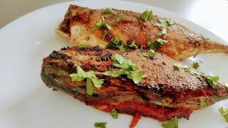 Goan style stuffed mackerel melisatastyfood fishfrystylemasala [upl. by Nnylyam]