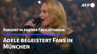 Adele begeistert Fans in München mit Konzert in eigener Freiluftarena  AFP [upl. by Etteuqram89]