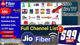 Jio Fiber Postpaid 599 Plan Detail  Jio TV All Channel List [upl. by Carlotta]