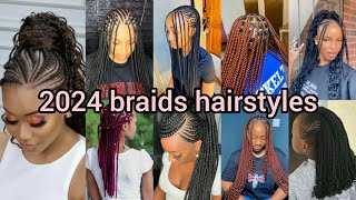 🔥💖 Hottest braids hairstyles to try out in 2024 Braids styles for black ladies  Hairstyle [upl. by Krm]