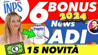 INPS PAGA TUTTO💥15 NOVITÀ  6 BONUS 2024✅ ASSEGNO DI INCLUSIONE SFL 💶 RdC AUU NASPI [upl. by Jeffers]