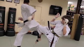 Sparring at Authentic Karate Training Center 68 [upl. by Nemzaj]