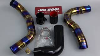 Titanium Charge Pipe with Turbo Muffler Delete for Audi 20T MK8 MK775 Volkswagen GolfGTIR EA888 [upl. by Belamy315]