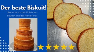 DER BESTE BISKUIT  Biskuitboden Rezept aus der Konditorei  Tortenboden backen  Tipps und Tricks [upl. by Ahsiekal22]