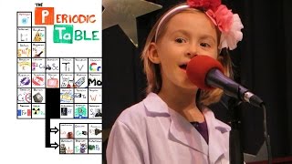 6yo Girl sings “The NEW Periodic Table Song In Order” at talent show [upl. by Ahsaelat149]