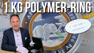 1 KG POLYMERRING SILBERMÜNZE  SOMALIA ELEFANT 2019 [upl. by Llerroj]