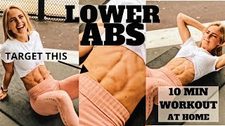 LOWER ABS 10 MINUTE WORKOUT  THE JOURNEY TO A FEMALE SIXPACK AT HOME  no equipment [upl. by Ethelyn731]