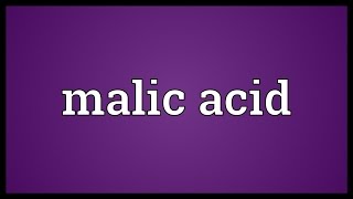 Malic acid Meaning [upl. by Aigroeg]