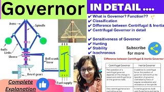 Governor  Theory of Machine  Centrifugal Governor  Difference between Centrifugal and Inertia [upl. by Ferde731]