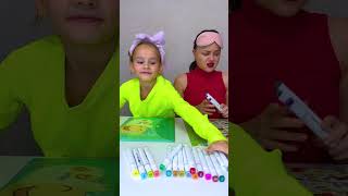 Mom vs Daughter Blind Painting Challenge 🖼️🎨 [upl. by Lada]