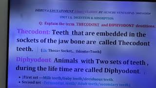 353THECODONT amp DIPHYODONT DentitionVSQ SRsIADigestion and Absorption [upl. by Leacim]