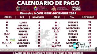 Calendario de pago Bienestar Noviembre  Diciembre [upl. by Pope]