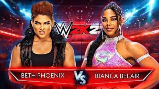 Beth phoenix vs Bianca Belair  Singles Match  Ai VS Ai Simulation Match [upl. by Eelaras]