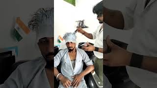 Hailights MenHairstyle ytshorts Haircolor hairtransformationhair color  highlights with cap [upl. by Niboc]