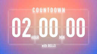 2 Hours Countdown Timer Flip Clock   Bells 🔔🌅 [upl. by Ani27]