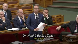 Hankó Balázs válasza Pósán László napirend előtti felszólalására [upl. by Volding760]