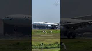 Cathay Pacific Airbus A330300 landing at KLIA [upl. by Lancelle723]