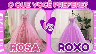 QUIZ Qual COR Você PREFERE 🎀 ROSA ou 💜 ROXO Qual Você Prefere escolha edição ROSA vs ROXO [upl. by Gnah911]