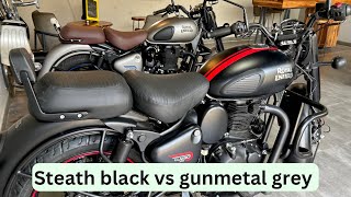 Royal Enfield Dark stealth black VS Gunmetal grey classic350 [upl. by Jael]